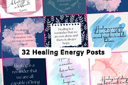 Spiritual Healing Social Media Posts, a Social Media Template by Chantelle T Illustrations (Thumbnail 1 of 7)
