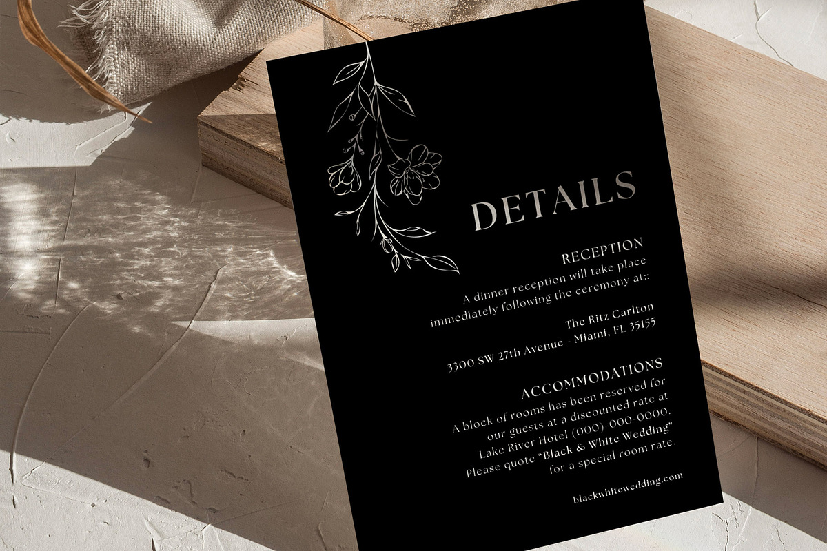 BW Invitation Canva Template, an Invitation Template by microstd (Photo 4 of 6)