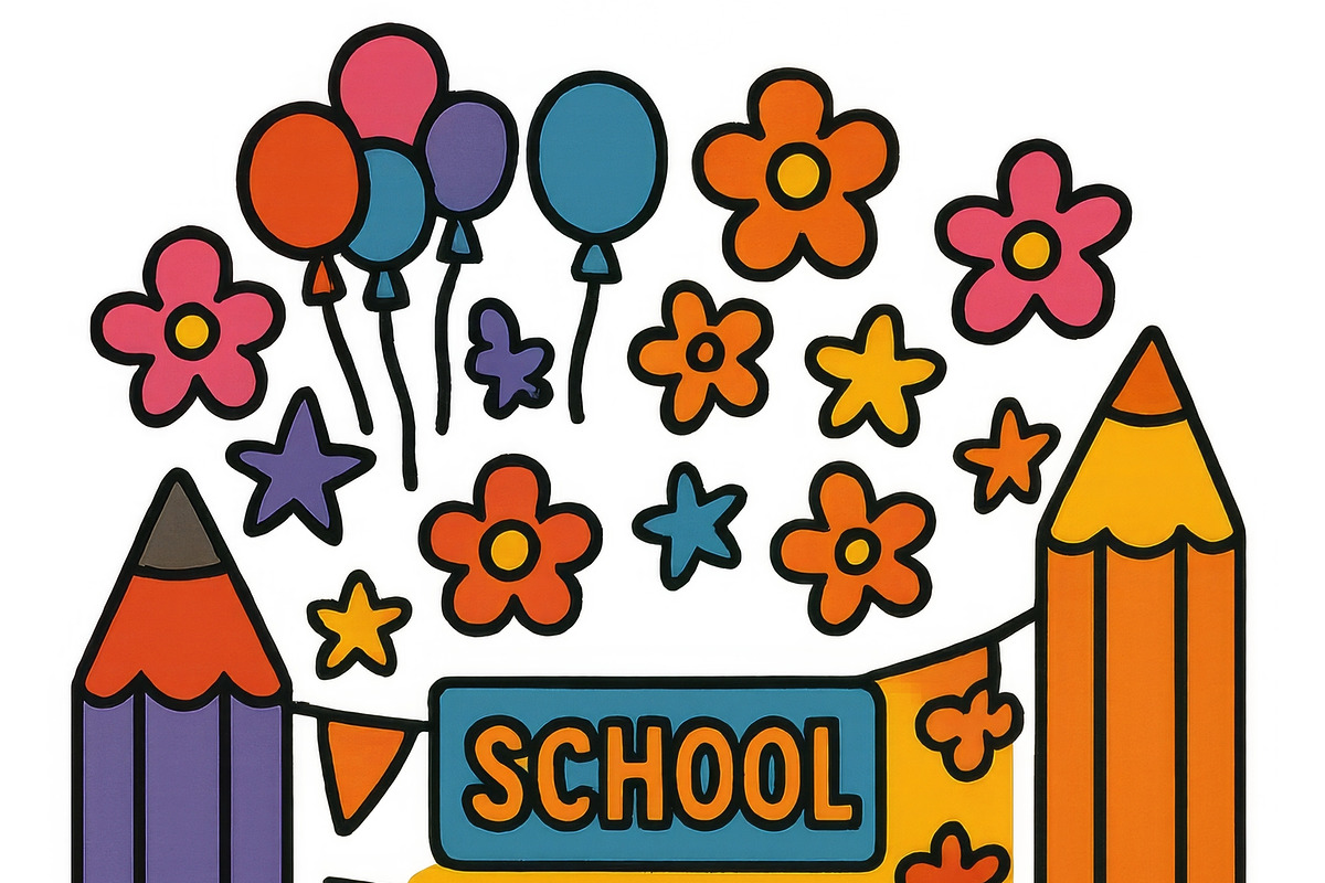 Back to school illustration with chi, an Illustration by Dvoevnore photos