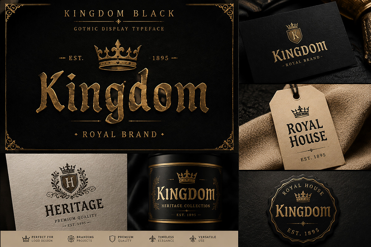 Kingdom Black – Gothic Blackletter, a Blackletter Font by Wow Magic (Photo 3 of 4)