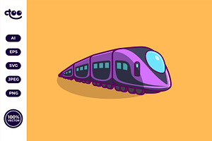 Simple Futuristic High Speed Train, a Transportation Illustration by Satisfactoons