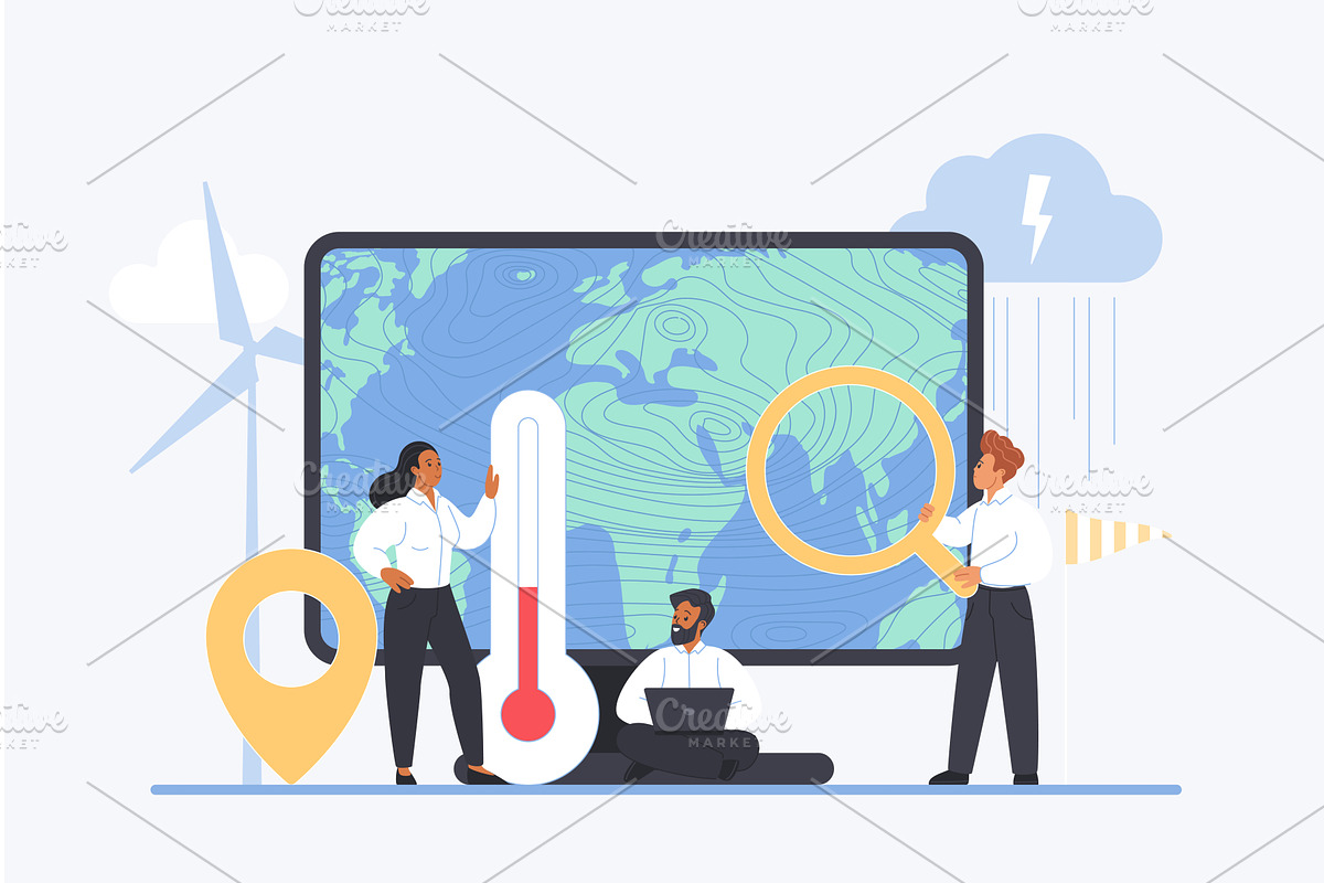 Weather forecast report climate, a Technology Illustration by Lemberg Vector