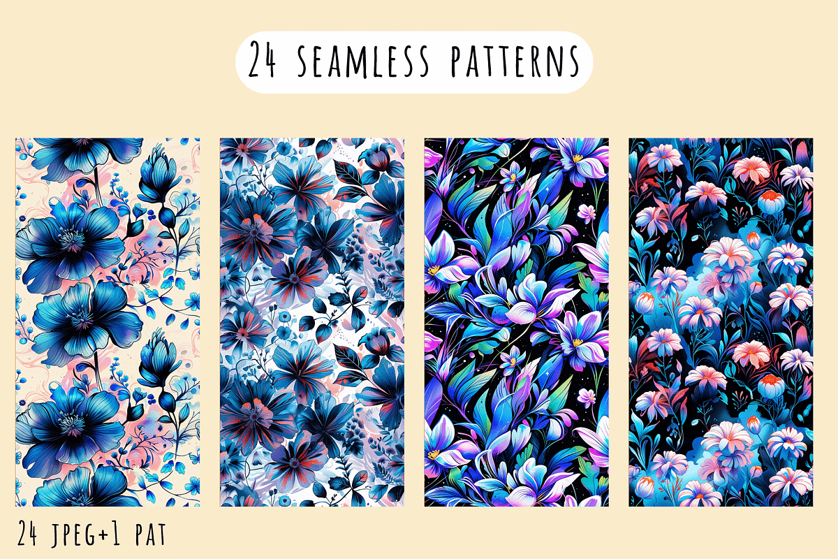 Dark and Bright Floral Patterns, a Pattern Graphic by Art Sproot (Photo 7 of 12)
