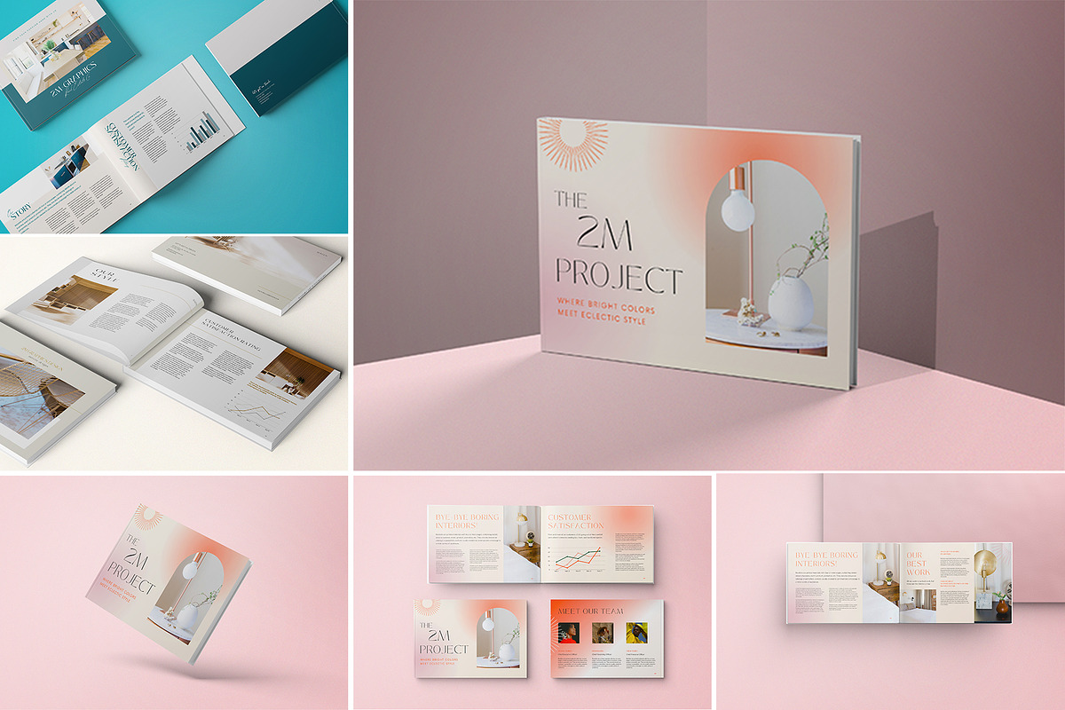 Landscape Book Mockups, a Print Template by 2M GRAPHICS DESIGN (Photo 1 of 14)
