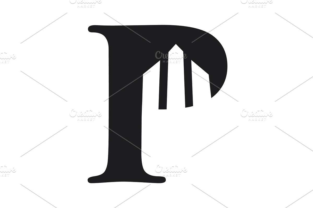 letter P negative space building, an Object Illustration by LogosDen