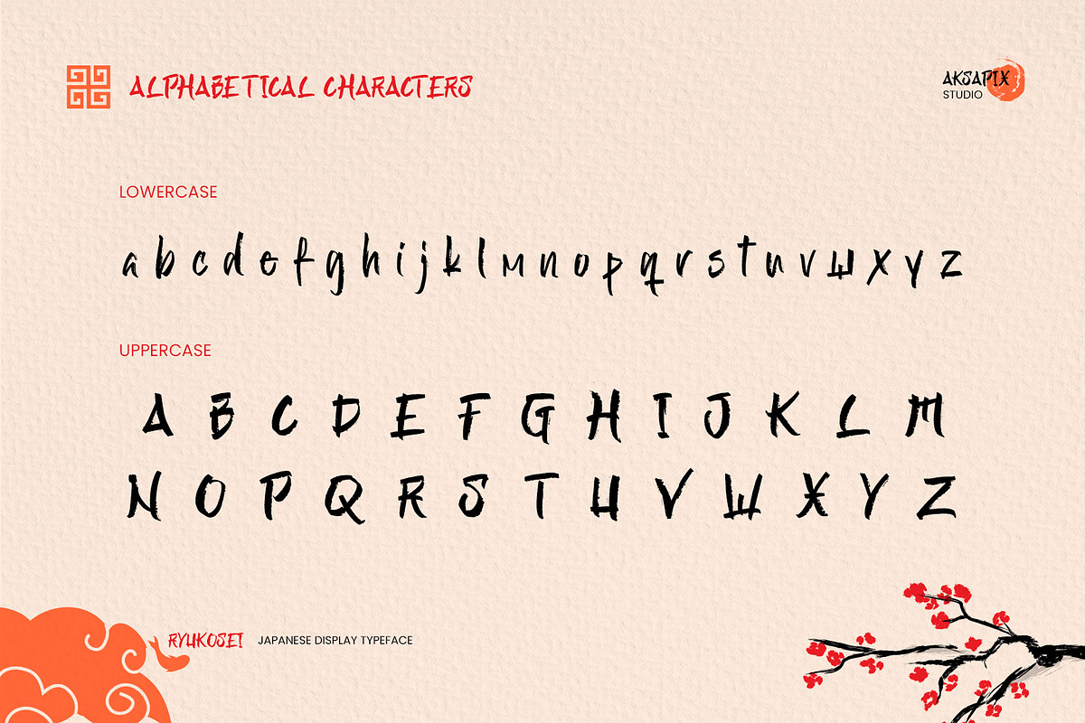 Ryukosei - Japanese Display Font, a Handwritten Font by Aksapix Studio (Photo 2 of 10)