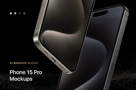 Phone 15 Pro - 21 Mockups Scenes