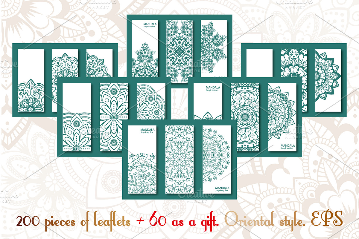 Leaflet templates in Oriental style, a Business Card Template by BEZIL-ART (Photo 1 of 2)