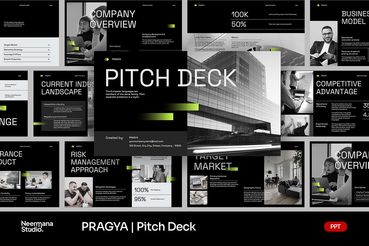 PRAGYA | Startup Pitch Deck PPT, a Presentation Template by Neermana (Photo 1 of 4)