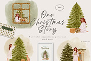 Watercolor Christmas Tree Scenes, a Person Illustration by Jenteva Art (Thumbnail 1 of 15)
