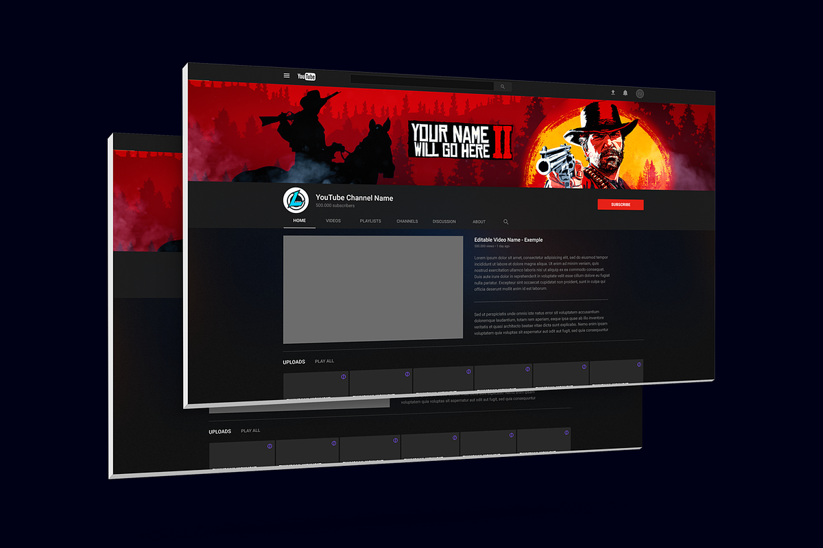 YouTube Gaming Banner Set 4, a Social Media Template by Lordsse (Photo 3 of 3)
