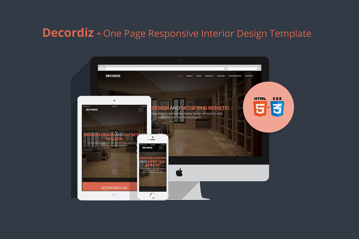 Decordiz - Interior Design Template, a Bootstrap Template by DotThemes (Photo 1 of 6)