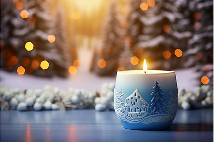 Christmas candle winter. Generate Ai, a Holiday Photo by Ylivdesign