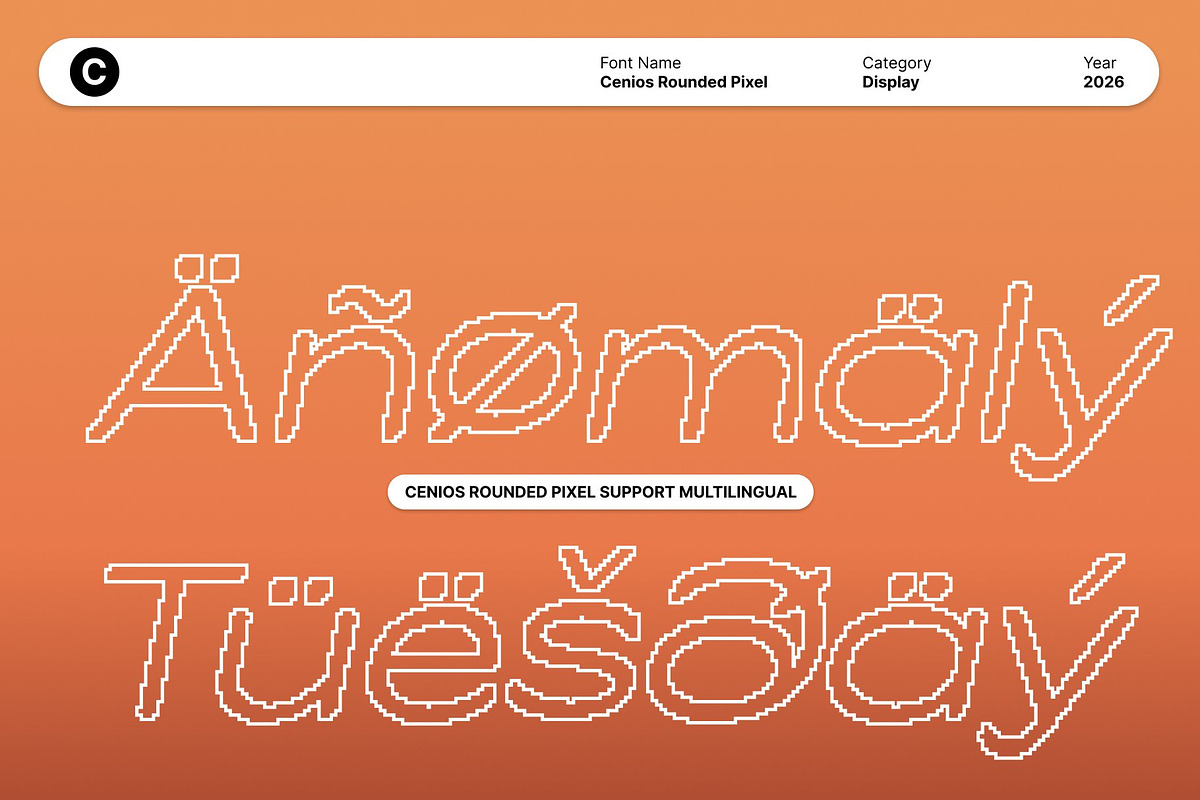 Cenios Rounded Pixel, a Sans Serif Font by Craft Supply Co. (Photo 6 of 8)