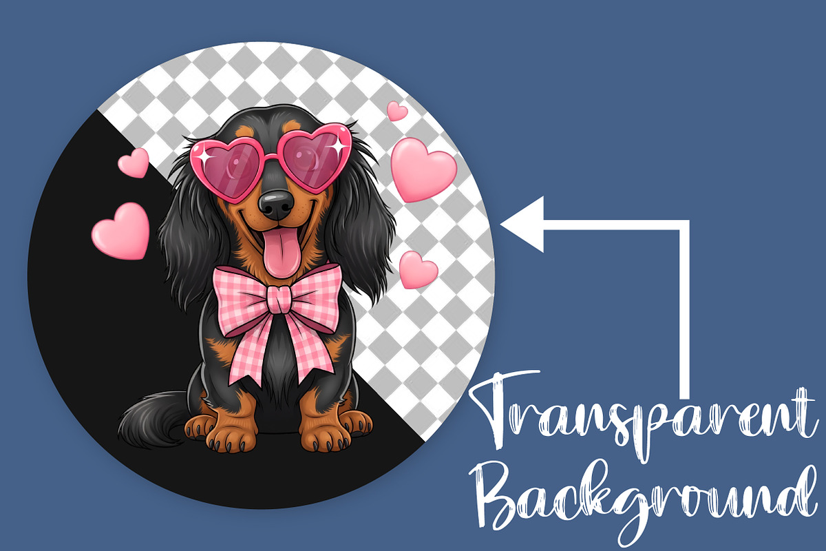 Valentine Dachshund PNG, an Illustration by Canvas Craft (Photo 2 of 6)