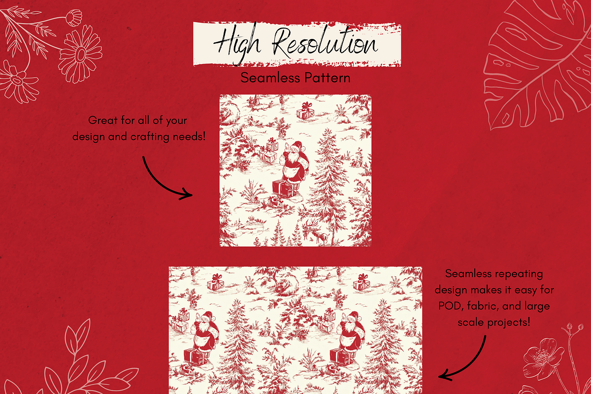 Christmas Toile Chinoiserie Pattern, a Pattern Graphic by Paper & Pattern Studio (Photo 3 of 9)