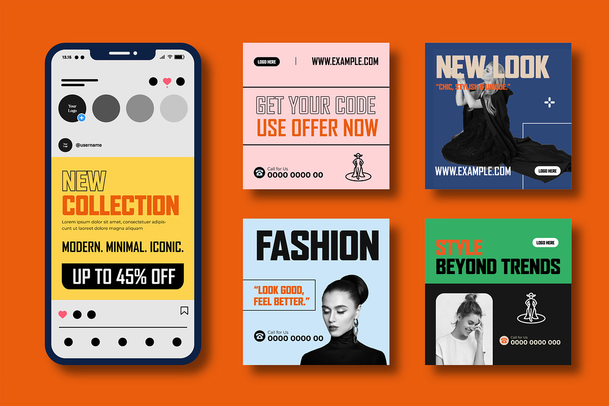 Fashion Social Media Post Set, a Social Media Template by MightyDesign (Photo 2 of 8)