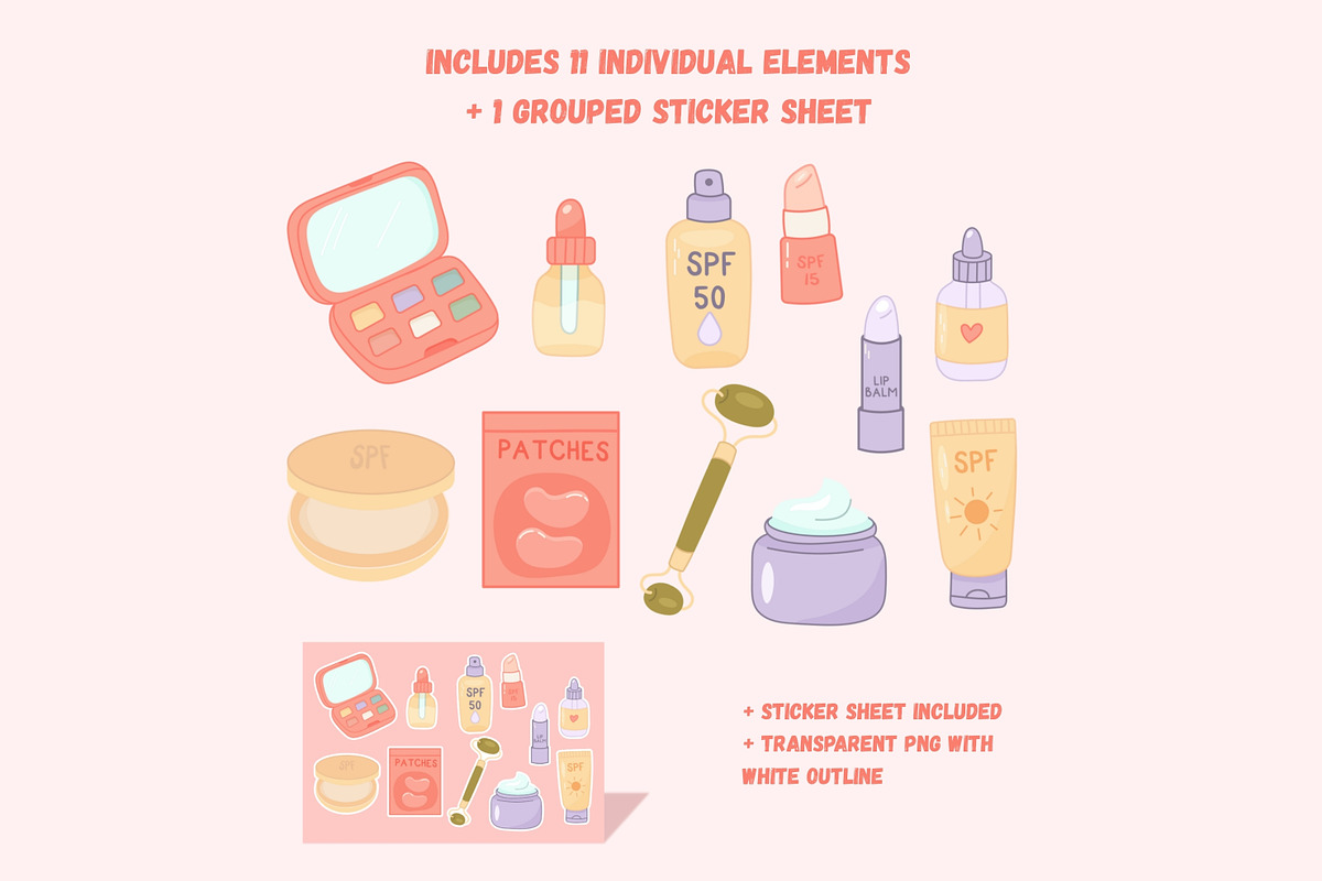 Skincare and Beauty Routine, a Healthcare Illustration by Bielousova Art (Photo 2 of 8)
