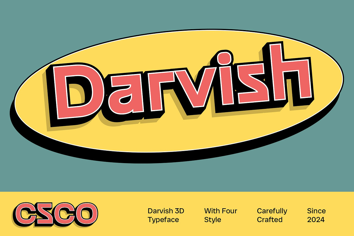 CS Darvish 3D, a Sans Serif Font by Craft Supply Co. (Photo 1 of 8)