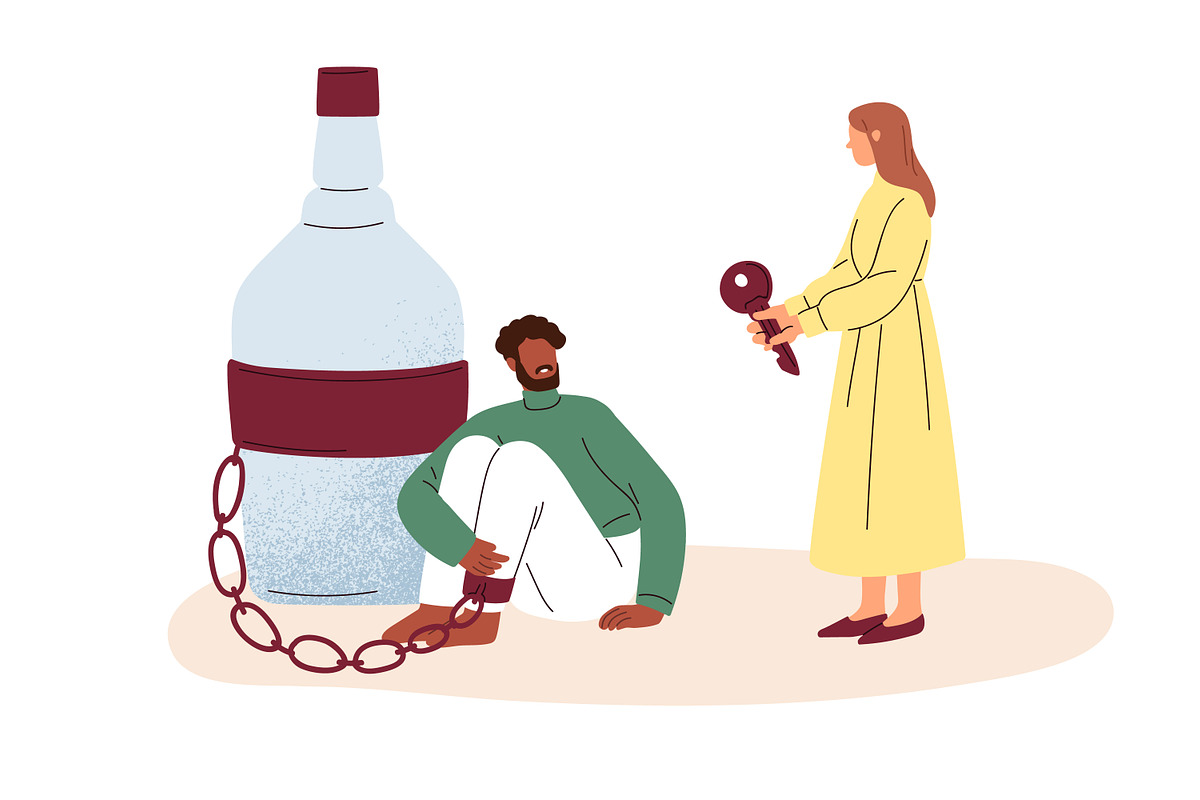 Alcohol abuse and addiction concept, a Food Illustration by Good Studio (Photo 5 of 7)