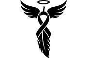 Breast Cancer Ribbon Feather SVG, a Seasonal Illustration by balal (Thumbnail 9 of 14)