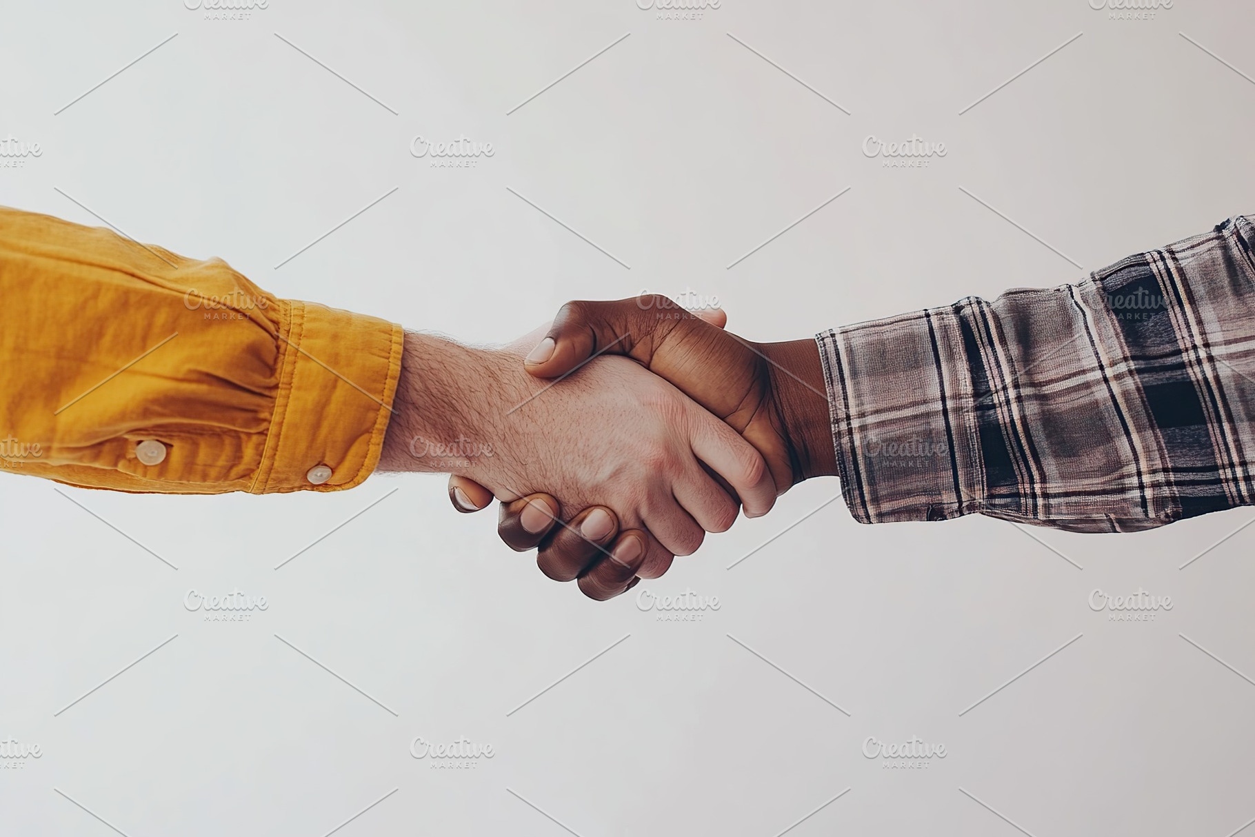 African man hand shaking white man hand, a Business Photo by AlyaAnd