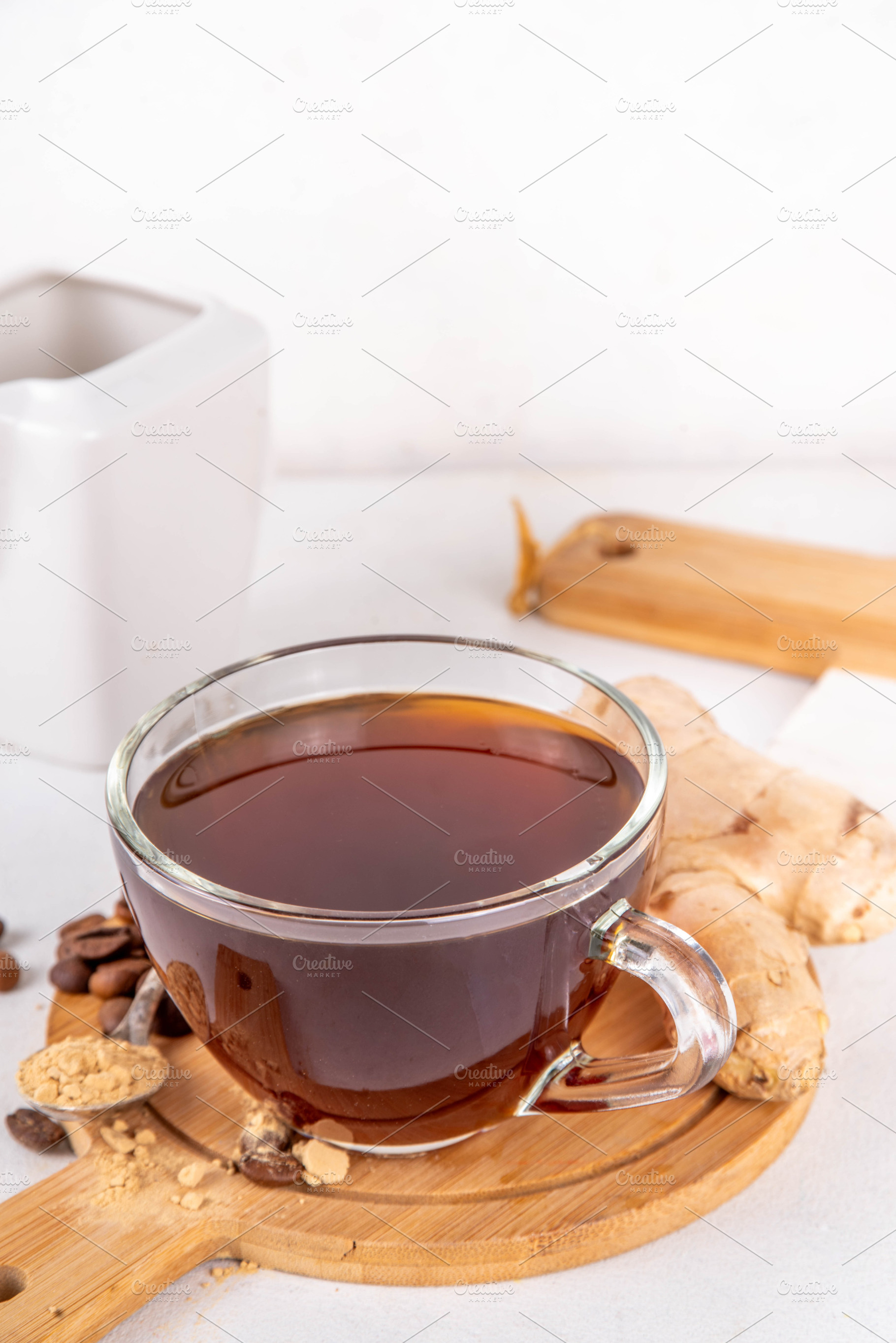 Fresh brewed ginger coffee cup, a Food & Drink Photo by Rimma