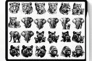Jungle Animal Procreate Brushes, a Brush Add-On by LaurenceVArtiste (Thumbnail 7 of 7)