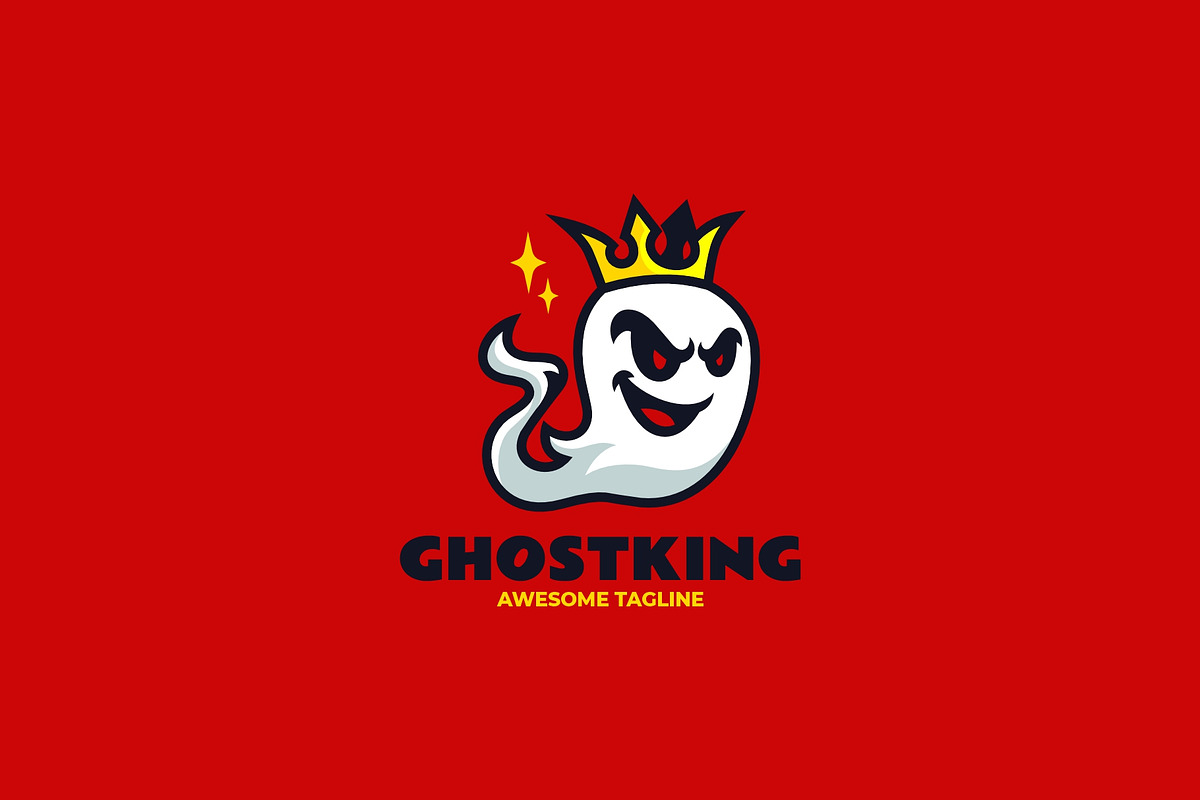 Mascot Modern Ghost King Logo Design, a Branding & Logo Template by Artnivora.Std