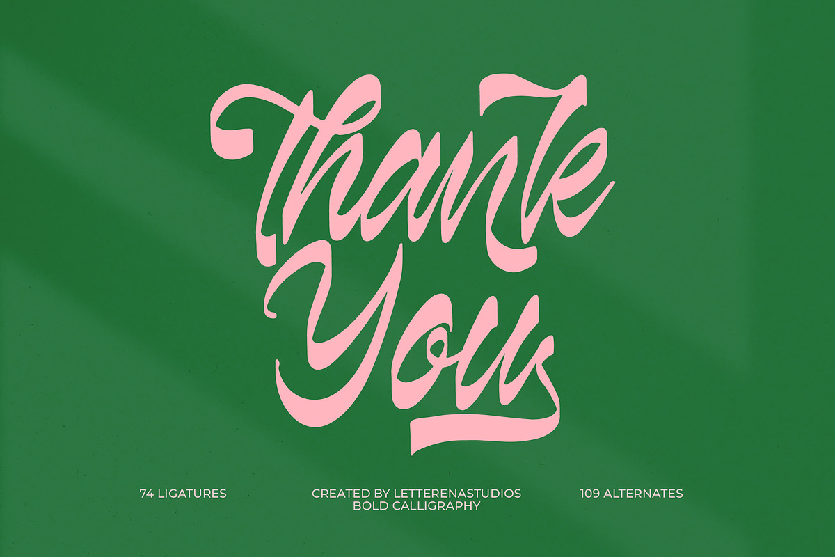 Kabetha Shelyne Bold Calligraphy, a Script Font by Letterena Studios Script (Photo 20 of 20)