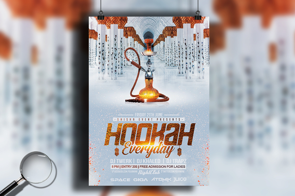 Hookah Everyday | 6 Flyer Designs, a Flyer Template by GIGA-TEMPLATE (Photo 2 of 13)