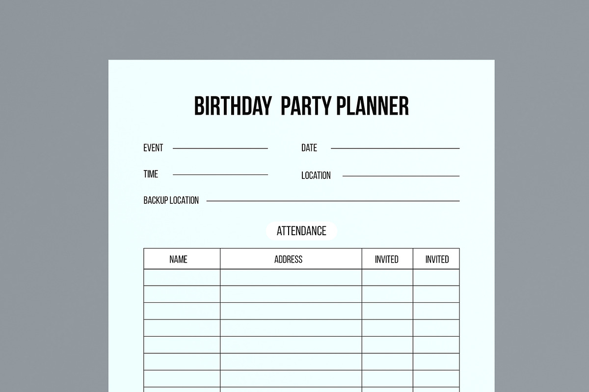 Birthday Party Planner Layout, a Stationery Template by MightyDesign (Photo 4 of 8)