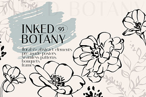 INKED BOTANY line art set, a Decorative Illustration by Yuliia Lashevska