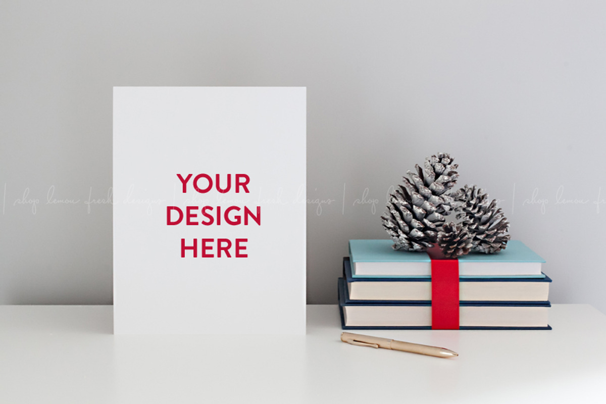 Christmas Stationery Page Mockup, a Print Template by White Turquoise Co.