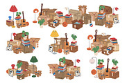 Moving boxes vector set, an Object Illustration by Torontotokio (Thumbnail 2 of 6)