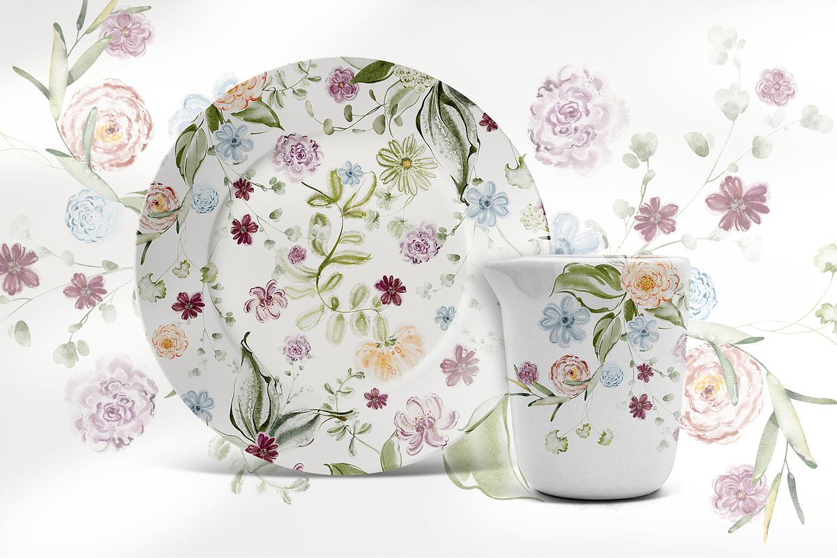 Summer Flowers Watercolor Clipart, a Decorative Illustration by LenArt (Photo 11 of 14)