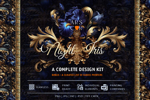Baroque Floral Design Kit•Night Iris