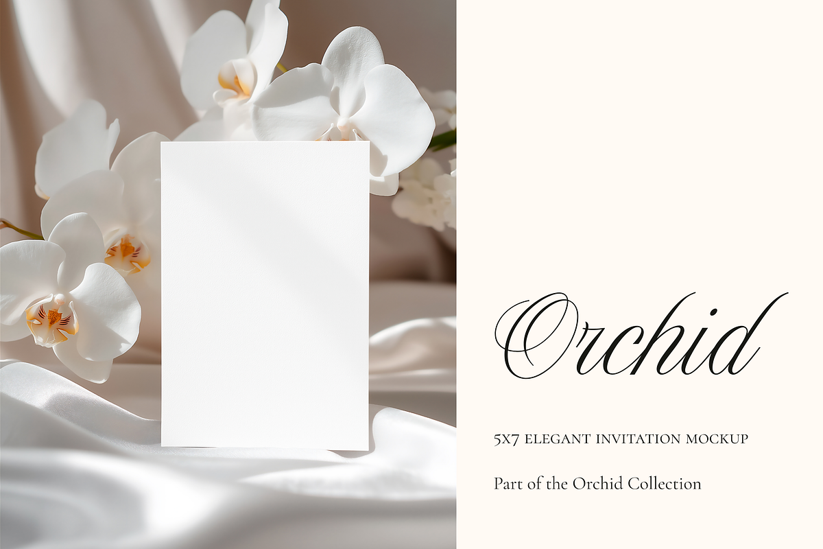 Orchid Wedding Invitation Mockup 5x7, a Mockup by Serenefeeling (Photo 1 of 6)