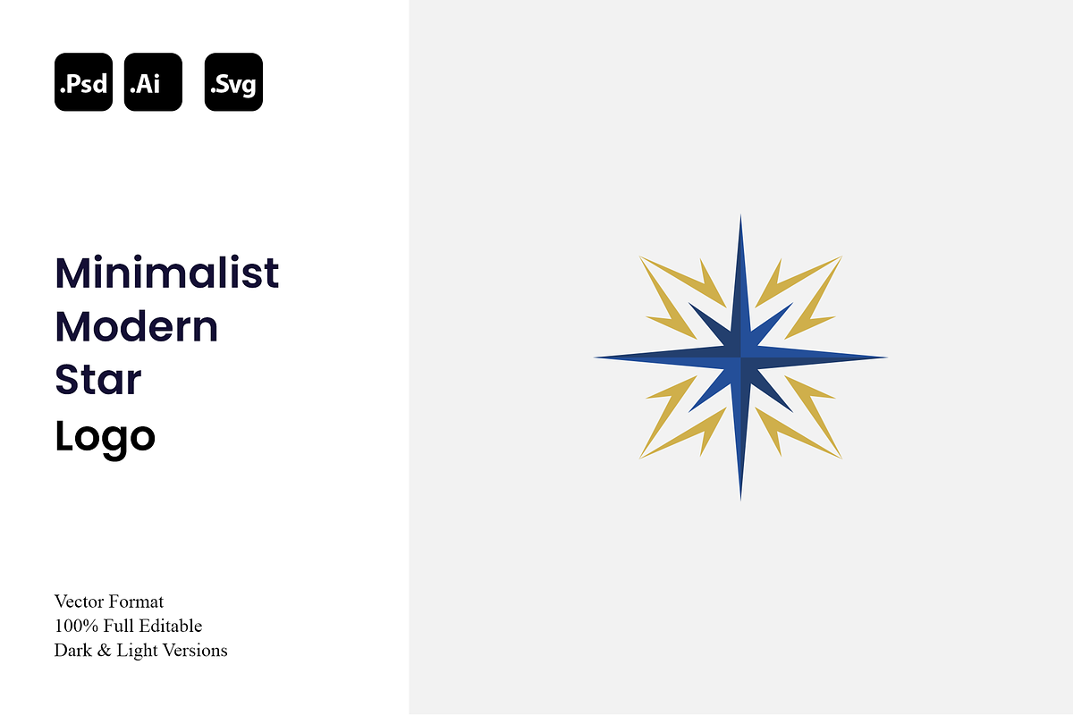 Minimalist Modern Star Logo, a Branding & Logo Template by Luxury Logos (Photo 1 of 4)
