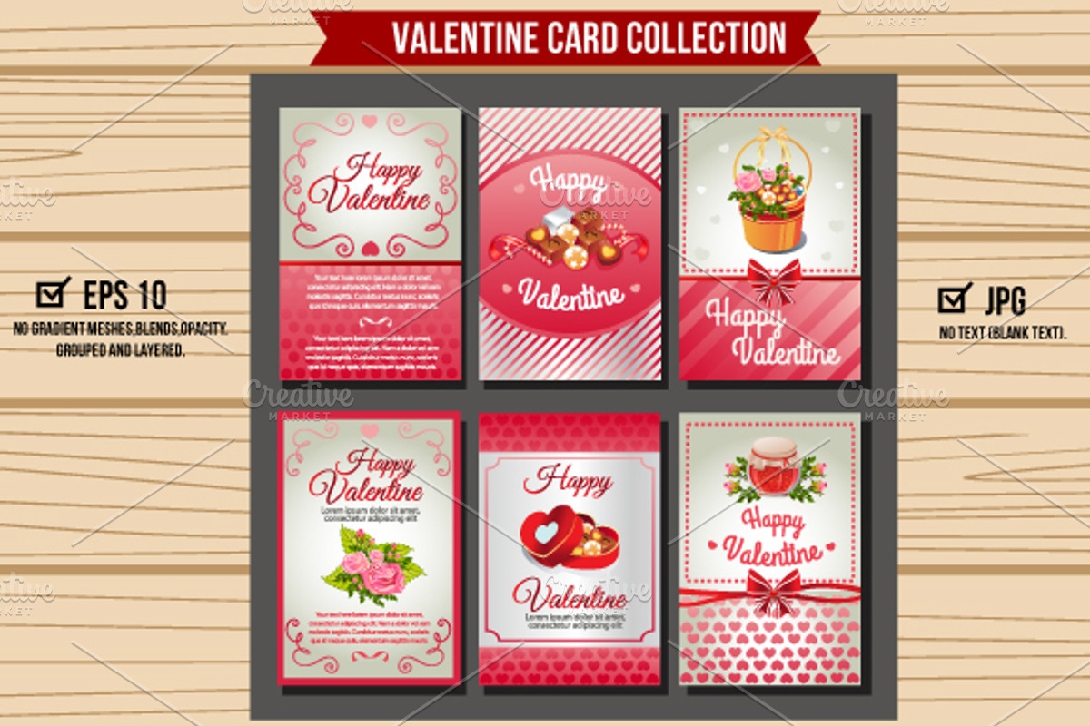 Six Valentine Card, a Card Template by Propylparaben (Photo 1 of 7)