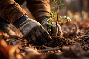 Planting a seedling in the soil, a Photo by Beautiful things