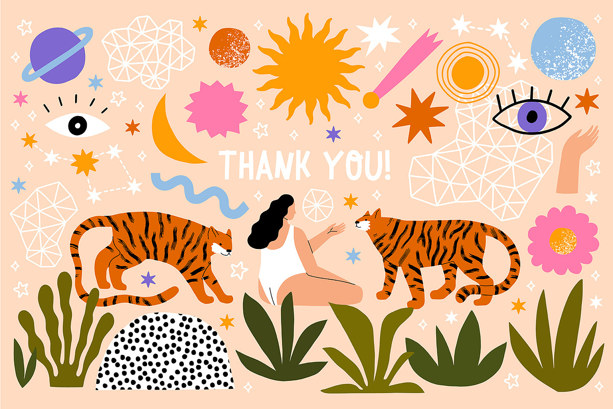 Moon Tiger Playful Graphics Bundle, an Illustration by Katerina Osa (Photo 13 of 13)