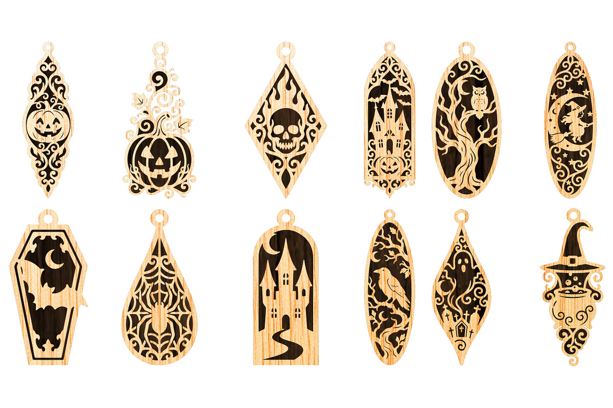 Halloween Ornaments Laser Cut SVG, an Object Graphic by DreamCafeArt (Photo 4 of 12)