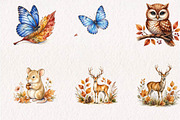 Fall Woodland Animals Png, a Seasonal Illustration by CreationArt (Thumbnail 4 of 7)