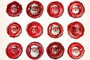 Seal Wax Christmas Santa Stamp, an Illustration by DreamCafeArt (Thumbnail 2 of 4)