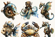 Underwater Sea Steampunk Animals, an Animal Illustration by Design Scotch (Thumbnail 6 of 10)