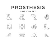 Set line icons of prosthesis, an Outline Icon by motorama (Thumbnail 1 of 2)