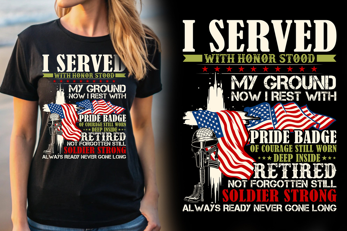 Retired Veteran T-shirt Design, a Graphic by Crafts Bundle (Photo 2 of 2)