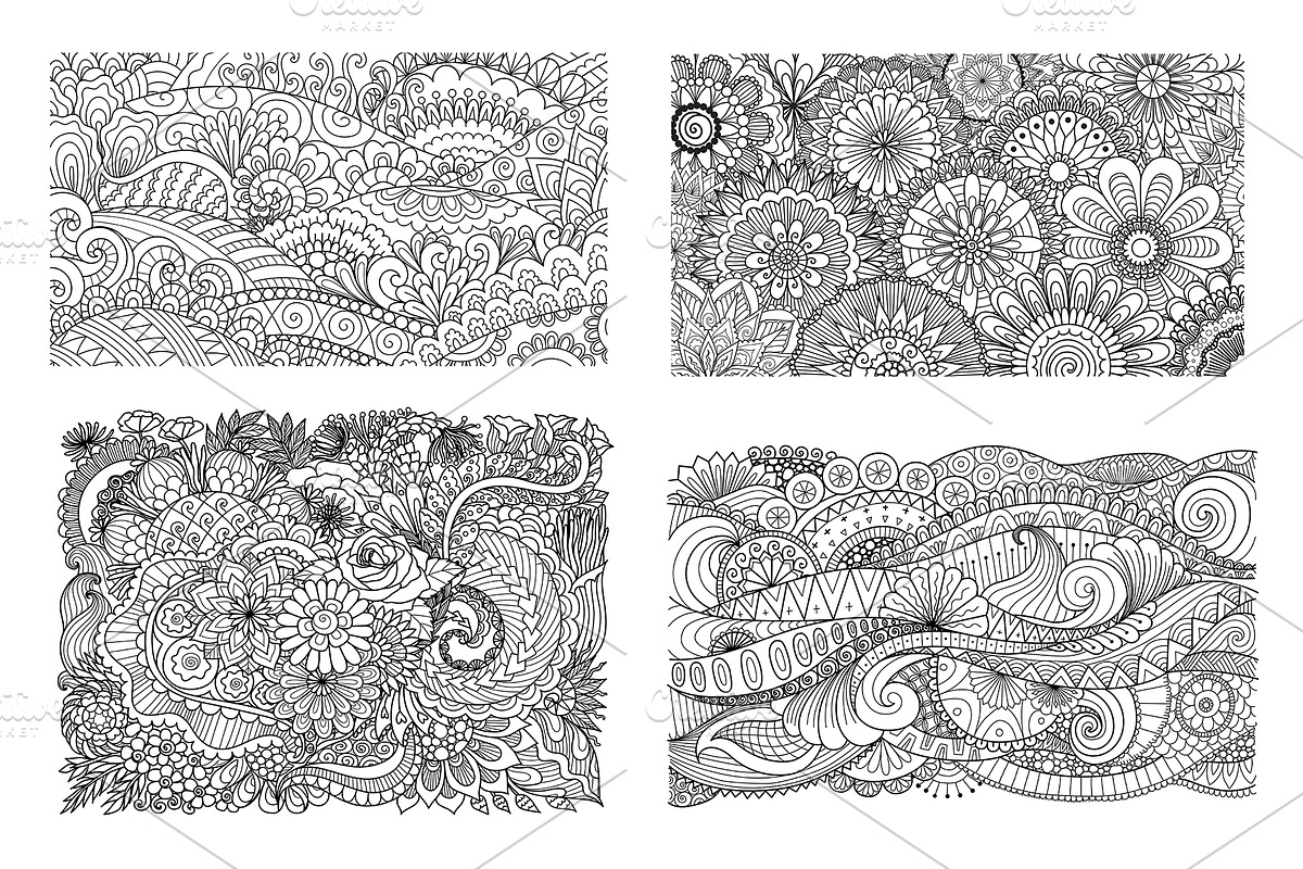 20 Abstract line art backgrounds, a Decorative Illustration by Somjai King (Photo 2 of 6)