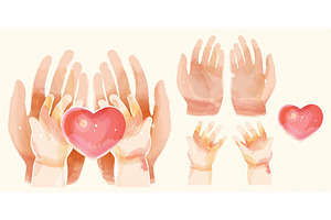 Parent's and Child's Hand Set, an Object Illustration by TotallypicRF